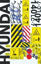 Набор стикеров экскаватора Нyundai 140LC-7